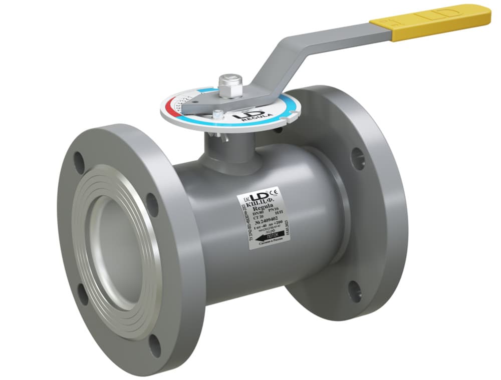 Кран шаровой LD КШЦФ Regula DN50, Pn40 фланец, сталь 20, рычаг, для воды