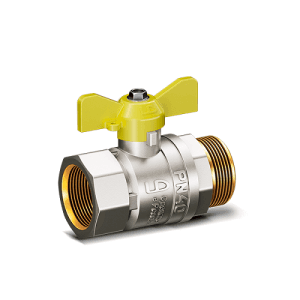 Кран шаровой латунный LD Pride 47.15.B-Н.Б.GAS для газа, вн./нар. резьба, ручка-бабочка, 1/2"