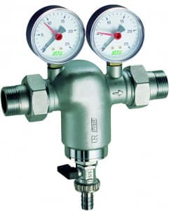 Фильтр 1", НР-НР, 300 мкм, с манометром, Tmax: 95 °С, 25 бар, хромированный FAR
