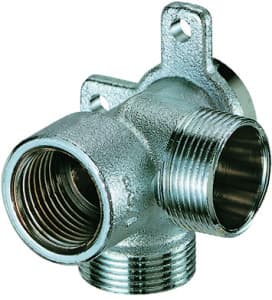 Тройник настенный, L-образный, 1/2"ВР-М24х19-М24х19, хромированный FAR