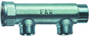 Коллектор 1" (ВР-НР) с 2 отв. 1/2" НР (межосев. 50 мм)