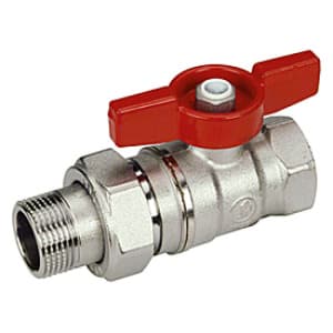 Кран шаровой Giacomini 1", ВР-"американка", красн. бабочка, хром