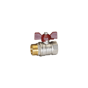 Кран шаровой латунный Temper DN32 (1 1/4”) PN25, внутренняя/наружная, бабочка