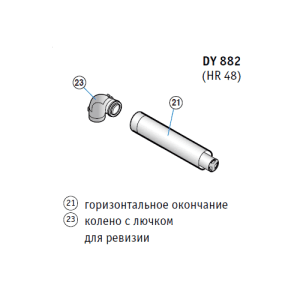 Горизонтальный коаксиальный дымоход Ø 60/100 мм MCA (HR48)