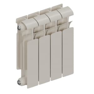 Радиатор биметалл Rifar Ecobuild 300 4 секции, подкл боковое, RAL 9016 глянцевый
