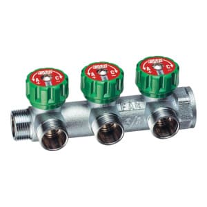 Коллектор регулирующий 3/4", 3 отвода М24х19 FAR