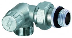 Вентиль запорный трехосевой левосторонний, 1/2", М24х19, EPDM FAR