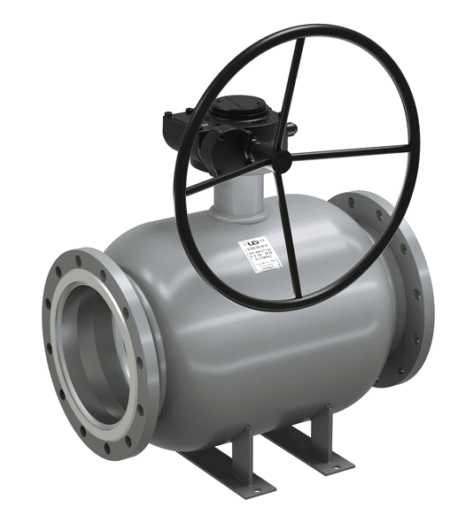 Кран шаровой LD КШЦФ DN125/100, Pn16 фланец, сталь 20, с редуктором