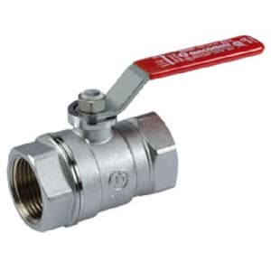 Кран шаровой, стандартный проход, 3/4”, ручка-рычаг, красная, ВР-ВР, хромированный