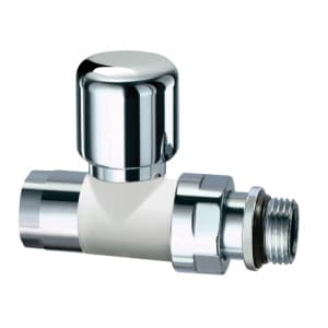 Вентиль термостатический прямой 1/2", гайка М24х19, бел.глянц.