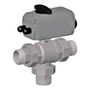 Кран шаровой 3-х ход., моторизованный зонный (НР-НР-НР), 220В, 30 сек, 1 1/2"