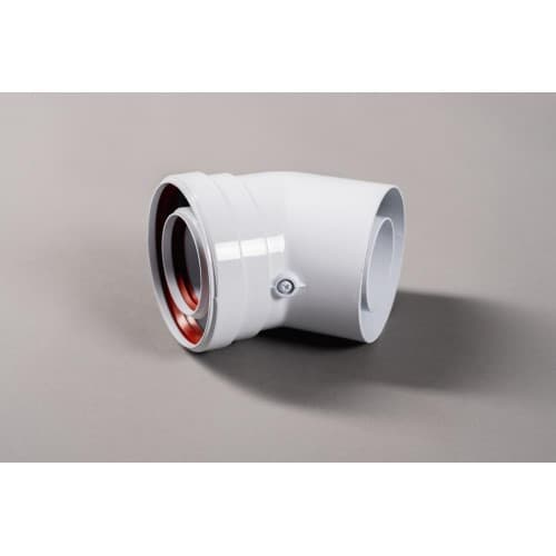 Отвод коаксиальный промежуточный 45°, без муфты, ф60/100 мм Baxi