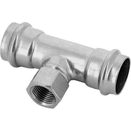 Тройник-пресс ВР 22x1/2"x22, нержавеющая сталь, Kromwell