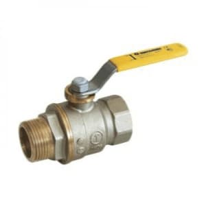 Кран шаровой полнопроходной,ВН 1 1/4", никелированный, для газа, ручка - рычаг