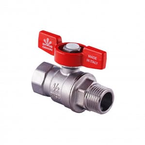 Кран шаровой 1 1/4", ВР-НР, хром., ручка бабочка Gekon