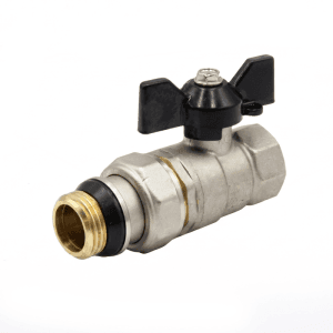 Кран шаровой LD Pride 3/4", ВР-"американка", EPDM, черн. рычаг, никель