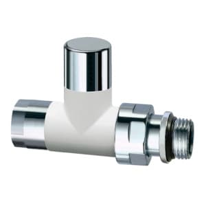 Вентиль запорный прямой 1/2", гайка М24х19 бел.глянц.
