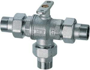 Кран шаровой 3-х ход., 1", НР-НР, зонный FAR