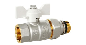 Кран шаровой LD Pride 3/4", ВР-"американка", EPDM, бел. бабочка, никель