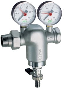 Фильтр 3/4", НР-ВР, 100 мкм, с манометром, Tmax: 95 °С, 25 бар FAR