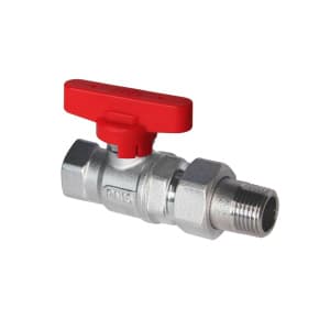 Кран шаровой FAR 3/4", ВР-"американка" EPDM, красн. бабочка, хром