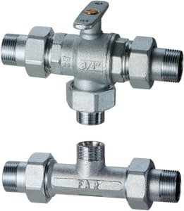 Кран шаровой 3-х ход., зонный байпас. 3/4" М24х19