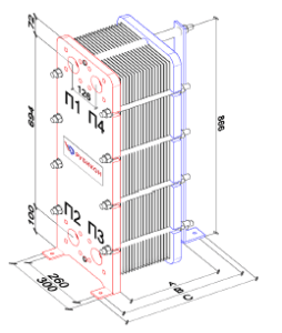 Теплообменник пластинчатый SKBB-14 - AISI316 - 0.5 - 50 мм - HL86-37 Рубикон (Феникс)