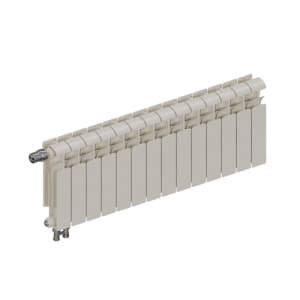 Радиатор биметалл Rifar Ecobuild Ventil 300 14 секций, подкл нижнее левое, RAL 9016 глянцевый