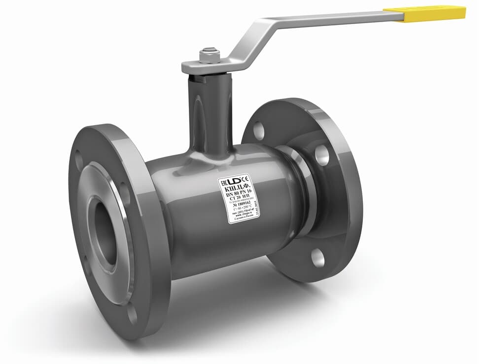 Кран шаровой LD КШЦФ DN15, Pn40 фланец, сталь 20, рычаг, для воды