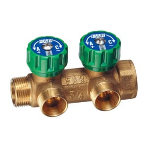Коллектор регулирующий 3/4" (ВР-НР) с 2 отв. М24х19, латун.
