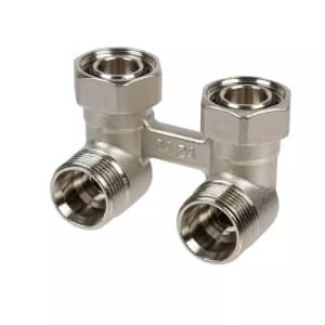 Узел угловой нижнего подключения радиатора G3/4"НР ЕК-G3/4"НГ ЕК + ниппели 3/4-1/2 '1И, USYSTEMS