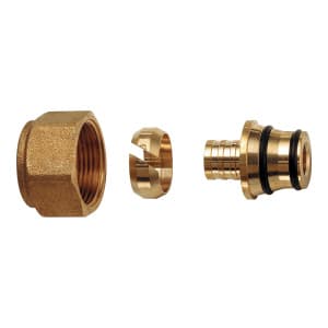 Концовка для труб PEX 16x2,2 желт.накидн.гайка M24x19