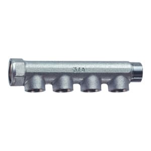 Коллектор 1" с 4 отвод. 1/2"ВР, (межосев. 36 мм)