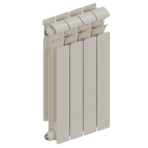 Радиатор биметалл Rifar Ecobuild 500 4 секции, подкл боковое, RAL 9016 глянцевый