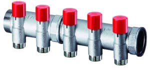 Коллектор запорный 1 1/4", 6 отводов М24х19 FAR