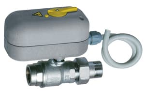 Кран шаровой 2-х ход., 1 1/4", НР-ВР, зонный, 220 В, 8 сек, с ручной деблокировкой FAR