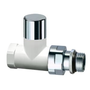 Вентиль запорный прямой 1/2"ВР, бел.глянц.