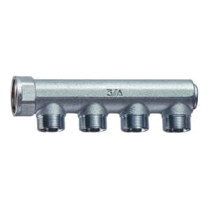 Коллектор концевой 3/4" с 4 отвод. 36мм, М24х19