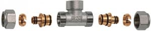 Тройник 1/2"(ВР) с 2 концовками для м/п труб 20х2