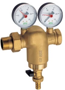 Фильтр 1 1/2", ВР-американка, 300 мкм, латунный, с манометром, Tmax: 95 °С, 25 бар FAR