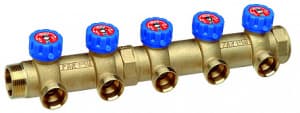 Коллектор регулирующий 1 1/4" (НР - ВР) c 4-мя отводами М33х1,5