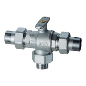 Кран шаровой 3-х ход., 3/4" НР-М24х19-НР