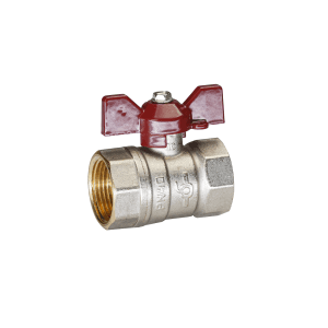 Кран шаровой латунный Temper DN15 (1/2”) PN40, внутренняя/внутренняя, бабочка