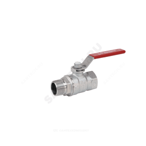 Кран шаровой, стандартный проход, 1 1/4”, ручка-рычаг, красная, ВР-НР, хромированный