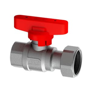 Кран шаровой FAR 1/2"-3/4", ВР-накидная гайка EPDM, красн. бабочка, хром