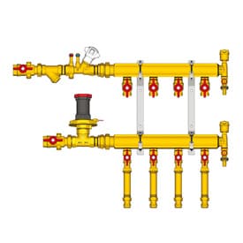 Узел коллекторный этажный с общей балансировкой тип В-1, 1" x 1/2" / 3