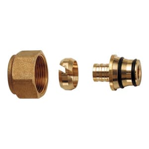 Концовка для труб PEX 16x2 с латунной гайкой M24x19