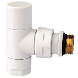 Вентиль запорный угловой 1/2", гайка М24х19, бел.матов.