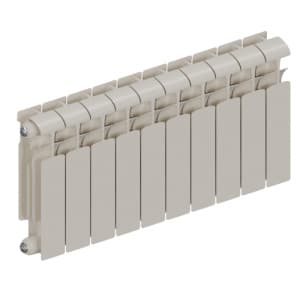 Радиатор биметалл Rifar Ecobuild 300 10 секций, подкл боковое, RAL 9016 глянцевый