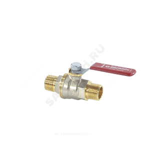Кран шаровой с шаром DADO, полнопроходной, 1/2", ручка-рычаг, красная, НР-НР, никелированный